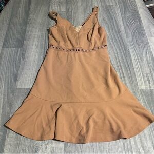 Lulus Tan/Nude Tank Top V-neck Dress; Medium Women’s